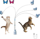 Upgraded 360° Automatic Butterfly Cat Toy with Strong Suction Base, USB Rechargeable