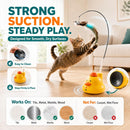 Automatic 360° Flying Bird Cat Toy with Suction Cup, USB-C Rechargeable Interactive Wand