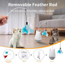 Rechargeable 360° Automatic Rotating Feather Wand Cat Toy with Tumbler Design