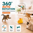 Automatic 360° Flying Bird Cat Toy with Suction Cup, USB-C Rechargeable Interactive Wand