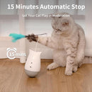 Rechargeable 360° Automatic Rotating Feather Wand Cat Toy with Tumbler Design