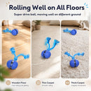 Automatic Moving Dog Ball with Rope, Interactive Rechargeable Toy with 3 Play Modes