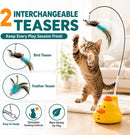Automatic 360° Flying Bird Cat Toy with Suction Cup, USB-C Rechargeable Interactive Wand